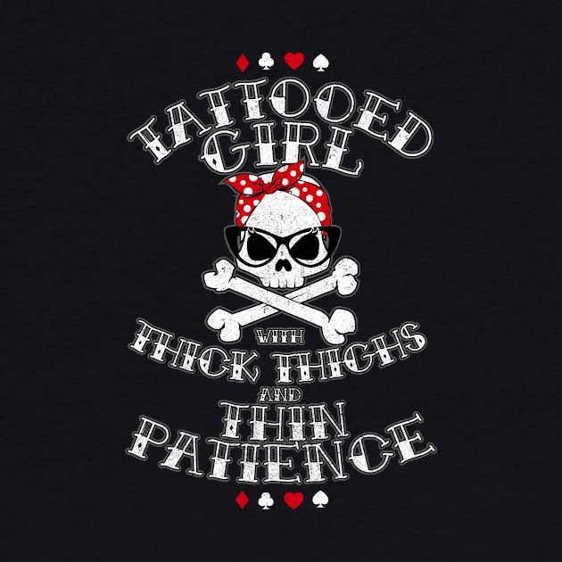 Tattooed Girl with thick thighs andthin Patience by BOEC Gear